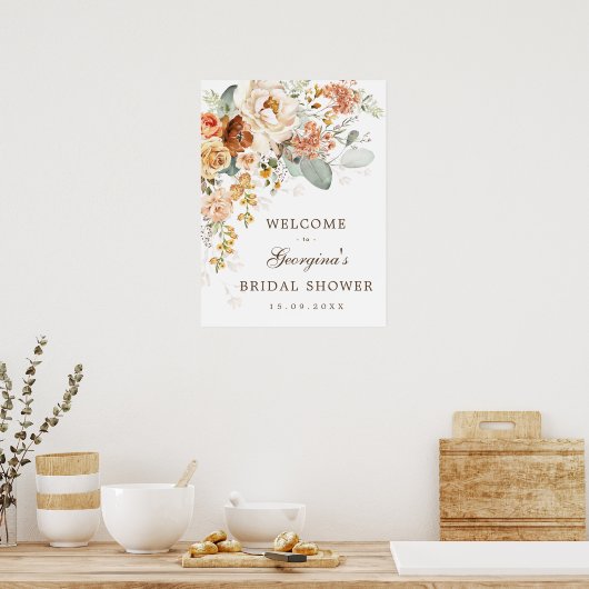 Herfst verbrand Oranje geel Vrijgezellenfeest Welk Poster (Keuken)