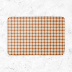 Herfst Verbrand Oranje Gingham Patroon Herfst Plai Badmat