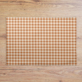 Herfst Verbrand Oranje Gingham Patroon Herfst Plai Placemat