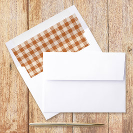 Herfst Verbrand Oranje Gingham Patroon Herfst Scho