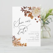 Herfst verbrand Oranje rust Modern sparen onze dat Kaart (Staand voorkant)