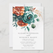 Herfst verbrand Sinaasappel Blauwgroen Rozen Botan Kaart (Voorkant)