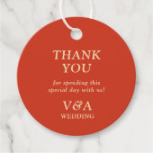 Herfst verbrand Sinaasappel dank u bruiloft Bedankjes Labels (Voorkant)