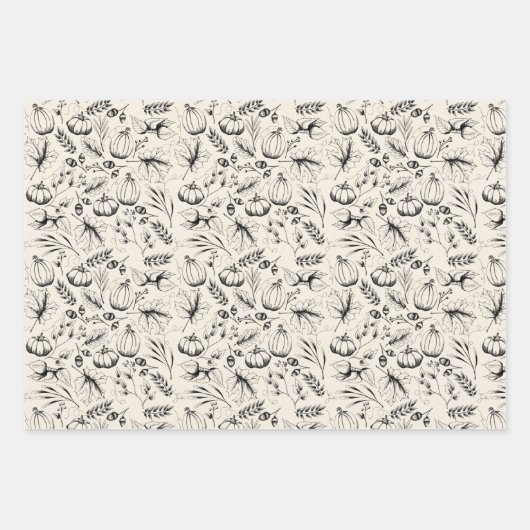 Herfst verbrand Sinaasappel en crème herfstoogst Inpakpapier Vel (Voorkant)