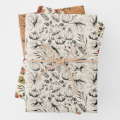 Herfst verbrand Sinaasappel en crème herfstoogst Inpakpapier Vel (In situ)