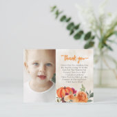 Herfst verbrand Sinaasappel pompoen patch verjaard Briefkaart (Staand voorkant)