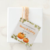 Herfst verbrande Oranje pompoen patch verjaardag Bedankjes Labels (In situ)