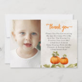 Herfst verbrande Oranje pompoen patch verjaardag Bedankkaart (Voorkant)