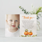 Herfst verbrande Oranje pompoen patch verjaardag Bedankkaart (Staand voorkant)