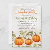 Herfst verbrande Oranje pompoen patch verjaardag Kaart (Voorkant)