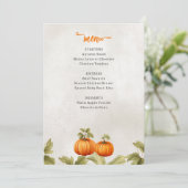 Herfst verbrande Oranje pompoen patch verjaardag Menu (Staand voorkant)