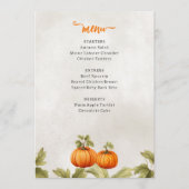 Herfst verbrande Oranje pompoen patch verjaardag Menu (Voorkant)