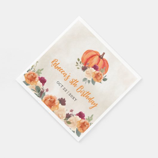 Herfst verbrande Oranje pompoen patch verjaardag Servet (Hoek)