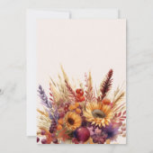 Herfst Verbrande Oranje Waterverf Pampas Grass Bri Kaart (Achterkant)