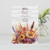 Herfst Verbrande Oranje Waterverf Pampas Grass Bri Kaart (Staand voorkant)