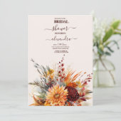 Herfst Verbrande Oranje Waterverf Pampas Grass Bri Kaart (Staand voorkant)