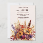 Herfst Verbrande Oranje Waterverf Pampas Grass Bru Kaart (Voorkant)