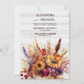 Herfst Verbrande Oranje Waterverf Pampas Grass Bru Kaart (Voorkant)