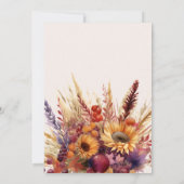 Herfst Verbrande Oranje Waterverf Pampas Grass Bru Save The Date (Achterkant)