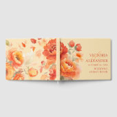 Herfst verbrande Sinaasappel bloemenbruiloft Gastenboek (Volledig)