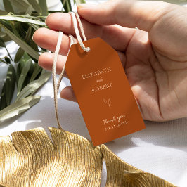 Herfst Verbrande Sinaasappel Bruiloft Terracotta E Cadeaulabel