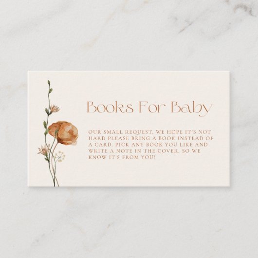 Herfst Verbrande Sinaasappel Poppy Boeken voor Bab Informatiekaartje (Voorkant)