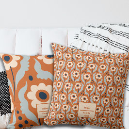 Herfst verbrande Sinaasappels eibloemen aangepaste Kussen