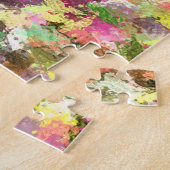 Herfst Verfspatten Bladeren Abstracte Kunst Legpuzzel (Zijkant)