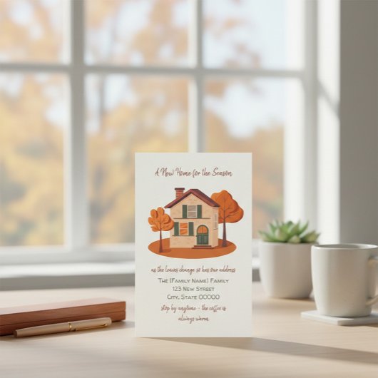 Herfst verhuisberichtkaart briefpapier
