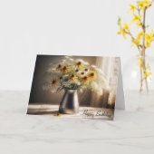 Herfst Verjaardag Bloem Boeket op kant Kaart (Gele Bloem)