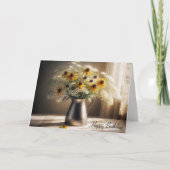 Herfst Verjaardag Bloem Boeket op kant Kaart (Voorkant)