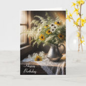 Herfst Verjaardag Bloem Boeket op kant Kaart (Gele Bloem)