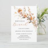 Herfst Verjaardag Brunch Uitnodiging - Herfst Bloe (Staand voorkant)