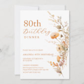 Herfst Verjaardag Diner Uitnodiging - Herfst Bloem (Voorkant)