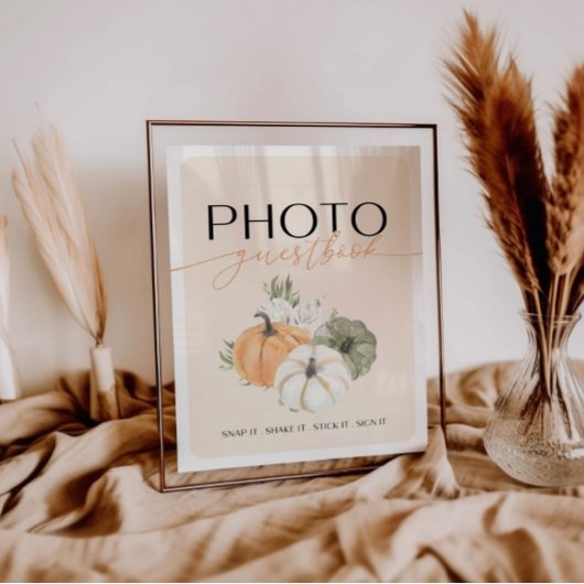 Herfst Verjaardag Foto Guestbook Tafelteken Poster
