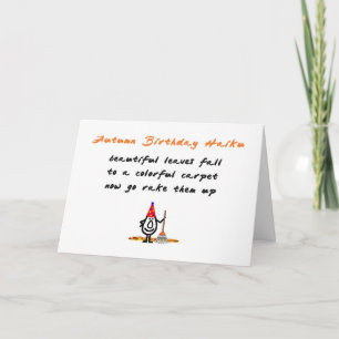 Herfst Verjaardag Haiku Een Grappig Gelukkig Verja Kaart