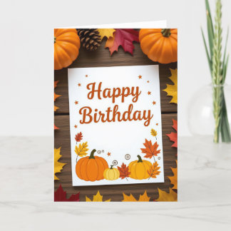 Herfst Verjaardag Kaart, Herfst Verjaardag, Herfst Feestdagen Kaart