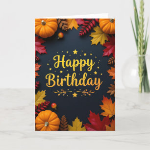 Herfst Verjaardag Kaart, Herfst Verjaardag, Herfst Feestdagen Kaart
