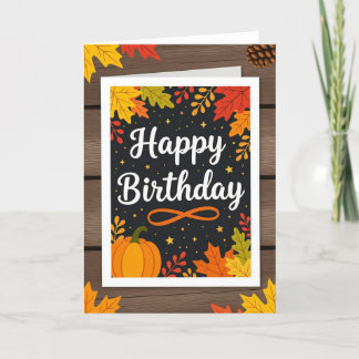 Herfst Verjaardag Kaart, Herfst Verjaardag, Herfst Feestdagen Kaart