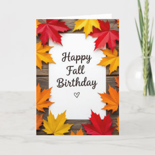 Herfst Verjaardag Kaart, Herfst Verjaardag, Kaart, Feestdagen Kaart