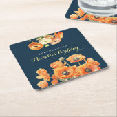 Herfst Verjaardag Party Herfst Fete Sinaasappel Bl Kartonnen Onderzetters (Schuin)