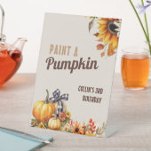 Herfst Verjaardag Pompoen Reclamebord Met Voetstuk (Insitu)