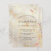 Herfst verjaardag roos gouden zilver rustige uitno briefkaart (Voorkant / Achterkant)