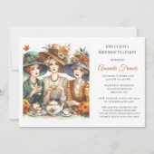 Herfst Verjaardag Thee Party Kaart (Voorkant)