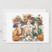Herfst Verjaardag Theepartij  Kaart (Achterkant)