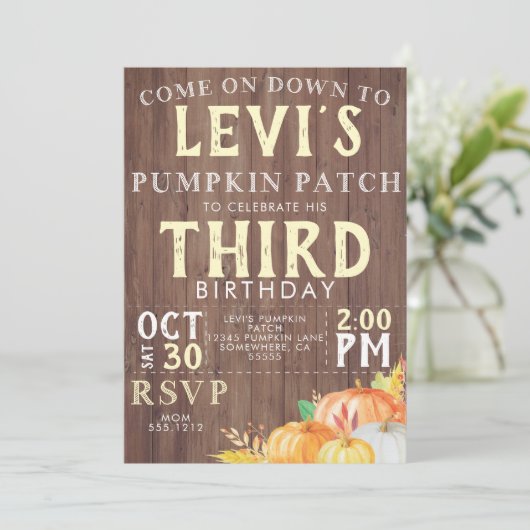 HERFST VERJAARDAG UITNODIGEN KAART (Staand voorkant)