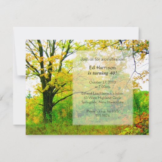 Herfst Verjaardag Uitnodiging Sjabloon (Voorkant)