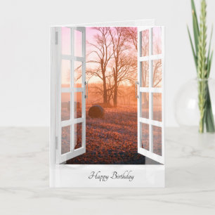 herfst verjaardag van Hay Bales Kaart