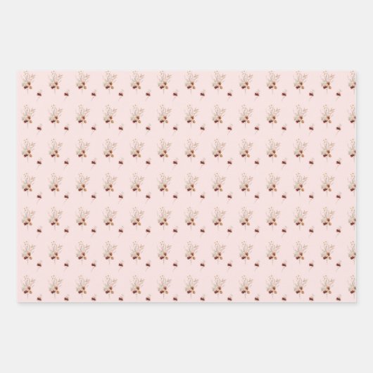 Herfst Verjaardags Meisje Schattige Beer Wildbloem Inpakpapier Vel (Voorkant 2)