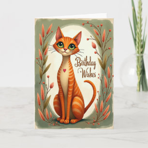 Herfst Verjaardagskaart voor Kattenliefhebbers Kaart